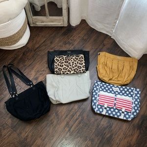 Four miche covers and one miche purse